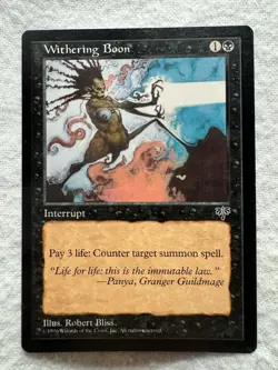 MTG - Withering Boon - Mirage - LP - Free Shipping! - Image 1