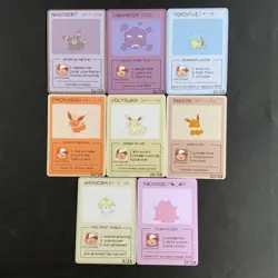 8 Lot 2025 Pokemon Pokescam custom cards Pack with Eevee (English) - Image 1