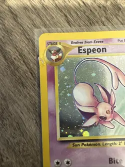 Pokemon Espeon Neo Discovery TCG 1/75 Holo Unlimited Rare Card With Swirl! LP - Image 3