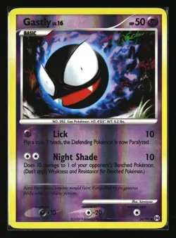 Pokemon GASTLY 36/99 Reverse Holo (2009 Arceus) LP/Light Play - Image 1