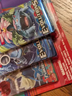 Pokemon 2016 XY 3 Pack Blister with Mega Blastoitse Pin (Two Evolutions Packs) - Image 4