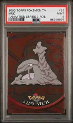 PSA 9 MINT Muk #89 Topps TV Animation Series 2 Foil Pokemon - Image 1