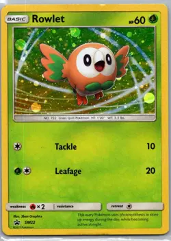 Pokemon TCG Rowlet SM22/248 SM Black Star Promos Holo HP - Image 1