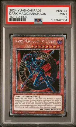 2024 YU-GI-OH! RA03-QUARTER CENTURY BONANZA 1ST ED DARK MAGICIAN OF CHAOS PSA 9 - Image 1