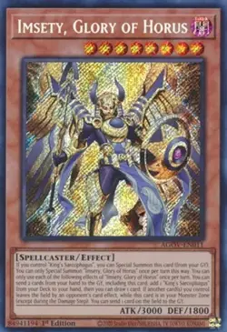 Yugioh! LP Imsety, Glory of Horus - AGOV-EN011 - Secret Rare - 1st Edition Light - Image 1