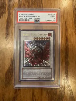 2008 YU-GI-OH! CSOC-EN039 BLACK ROSE DRAGON ULTIMATE RARE UNLIMITED PSA 9 - Image 1