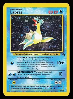 Lapras 10/62 Holo Swirl GERMAN Fossil Pokemon Card - Image 1