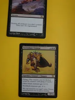 Plague Wind & Ascendant Evincar, wear to top 10th Ed rare MTG 2 Card. - Image 1