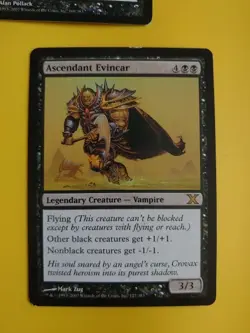 Plague Wind & Ascendant Evincar, wear to top 10th Ed rare MTG 2 Card. - Image 2