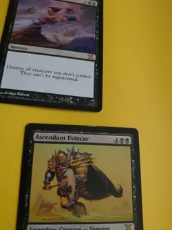 Plague Wind & Ascendant Evincar, wear to top 10th Ed rare MTG 2 Card. - Image 3