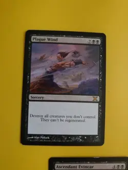 Plague Wind & Ascendant Evincar, wear to top 10th Ed rare MTG 2 Card. - Image 5