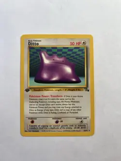 Pokemon Ditto 18/62 Fossil First Edition Rare Card in NM Condition - Image 1