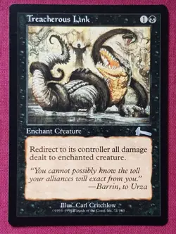 Magic The Gathering URZA'S LEGACY TREACHEROUS LINK black card MTG - Image 1