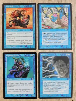 MTG - (x14) Blue, "Draw a Card" cards. Various sets & conditions. - Image 1