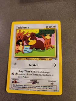 Teddiursa 65/75 Neo Discovery Vintage Pokemon Card NM p21 - Image 1