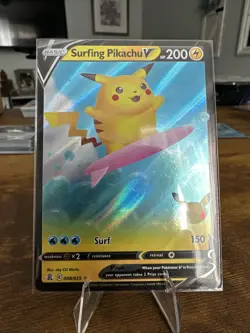 Pokemon Pikachu TCG Surfing v Celebrations Holo Ultra Rare Card 008/025 - Image 1
