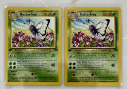 1999 Pokemon 1st Edition "d" Butterfree Jungle 33/64 Error and Correct Cards (2) - Image 1