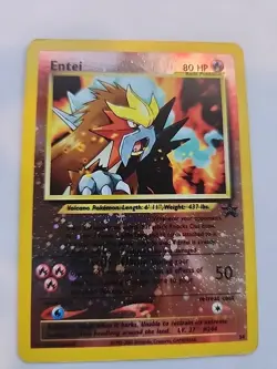 Entei Reverse Holo Black Star Promo Pokemon Card Base WOTC - Image 1