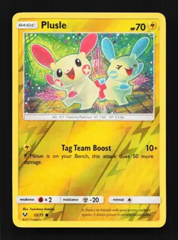 Plusle 33/73 LP Shining Legends English Pokemon Card TCG - Image 1