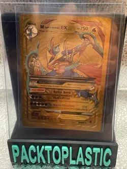 Pokemon Mega Ash-Greninja EX 750hp Gold Foil Fan Art Collector Card TCG - Image 1