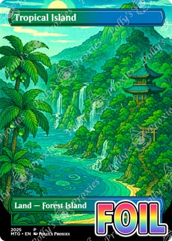 Tropical Island FOIL Original Dual Land Proxy Card Custom Japanese Art Design - Image 3
