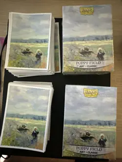 Poppy Field Art Card Sleeves 400 Count Classic Dragon Shield Gaming Protectors - Image 1