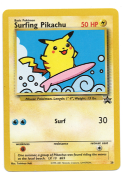 Surfing Pikachu 28 Pokemon Card - Rare Black Star Promo - Image 1