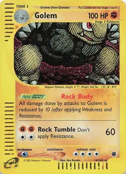 Golem 014/165 Reverse Holo - Expedition Base Set - Pokemon Card - lp - Image 2