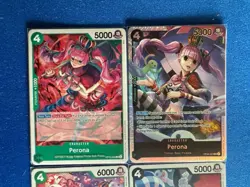 Perona One Piece TCG 4-card lot OP06 Super Rare+OP10/ST12 Commons - ships PWE - Image 3