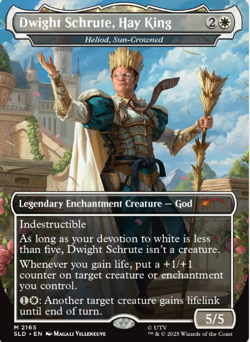 mtg Heliod, Sun-Crowned "Dwight Schrute Hay King" presale secret lair the office - Image 1