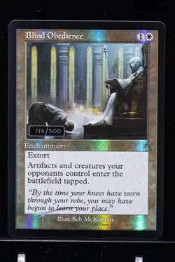 MTG SERIALIZED LP Blind Obedience #119 RVR Foil Serial Numbered - Image 1