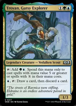 NM Foil Troyan, Gutsy Explorer, MTG, Wilds of Eldraine, Magic the Gathering, 217 - Image 1