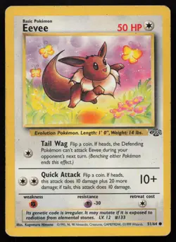 Pokemon Vintage Eevee 51/64 Jungle Non-Holo - HP / DMG - Image 1