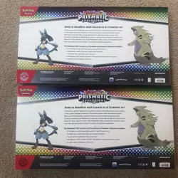 2x Pokemon TCG Prismatic Evolutions Lucario Ex + Tyranitar Ex Premium Collection - Image 3