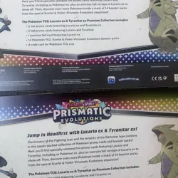 2x Pokemon TCG Prismatic Evolutions Lucario Ex + Tyranitar Ex Premium Collection - Image 4