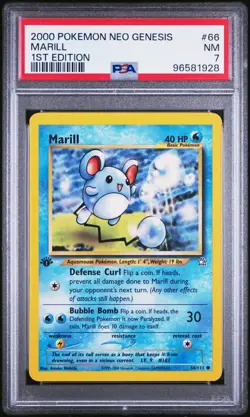 2000 POKEMON NEO GENESIS 1ST ED #66 MARILL PSA 7 - Image 1