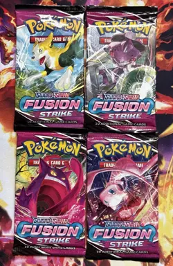 Sealed Fusion Strike Pokemon TCG Booster Pack COMPLETE ART SET - 4 Packs - Image 1