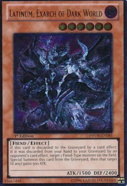 1X NM Ultimate Rare - Latinum, Exarch of Dark World - PHSW-EN085 1st Ed- Yugioh - Image 1
