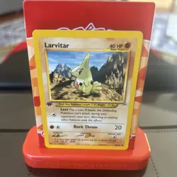 Larvitar 1st Edition 70/105 Neo Destiny Pokemon card WOTC 2002 Ken Sugimori LP - Image 1