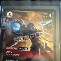 Riftbound Sample Card! Pre Release From Riot HQ Jinx Demolitionist 30/298 - Image 3