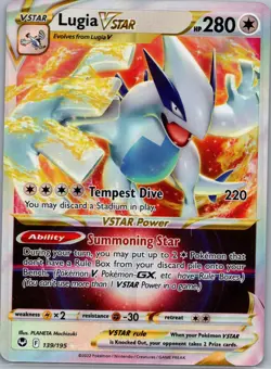 Lugia VSTAR 139/195 SWSH12: Silver Tempest NM Pokemon Card TCG - Image 1
