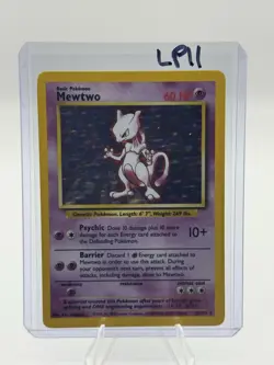 Pokemon Mewtwo TCG Base Set Holo Unlimited Rare Card 10/102 LP Condition - Image 1