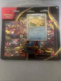 Mega Evolution Pokemon 3 TCG Packs Factory Sealed W/ Promo Card (Psyduck) New - Image 1