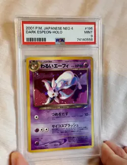 2001 Pokemon Japanese Neo 4 Dark Espeon Holo PSA 9 Graded Card - Image 1