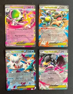 Lot of Pokemon TCG - (4) Mega Evolution Double Rare Mega EX Holo Cards - Image 1