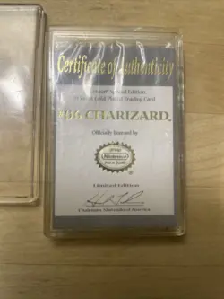 Pokemon Charizard 23k Gold Plated Trading Collectible Card 1999 Nintendo Limited - Image 4