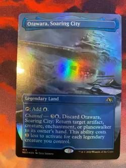MTG Kamigawa Neon Dynasty Otawara Soaring City Borderless Foil - Image 1