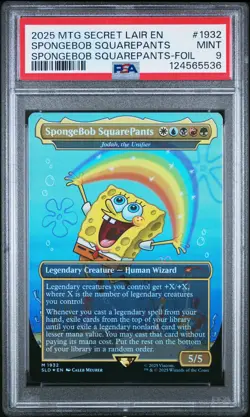 2025 MAGIC: THE GATHERING SECRET LAIR DROP #1932 SPONGEBOB SQUAREPANTS PSA 9 - Image 1