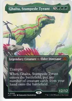 2023 Magic the Gathering Ghalta Stampede Tyrant Legenday Creature Elder Dinosaur - Image 1