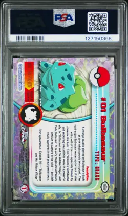 2000 TOPPS CHROME POKEMON T.V. #1 BULBASAUR PSA 6 - Image 2